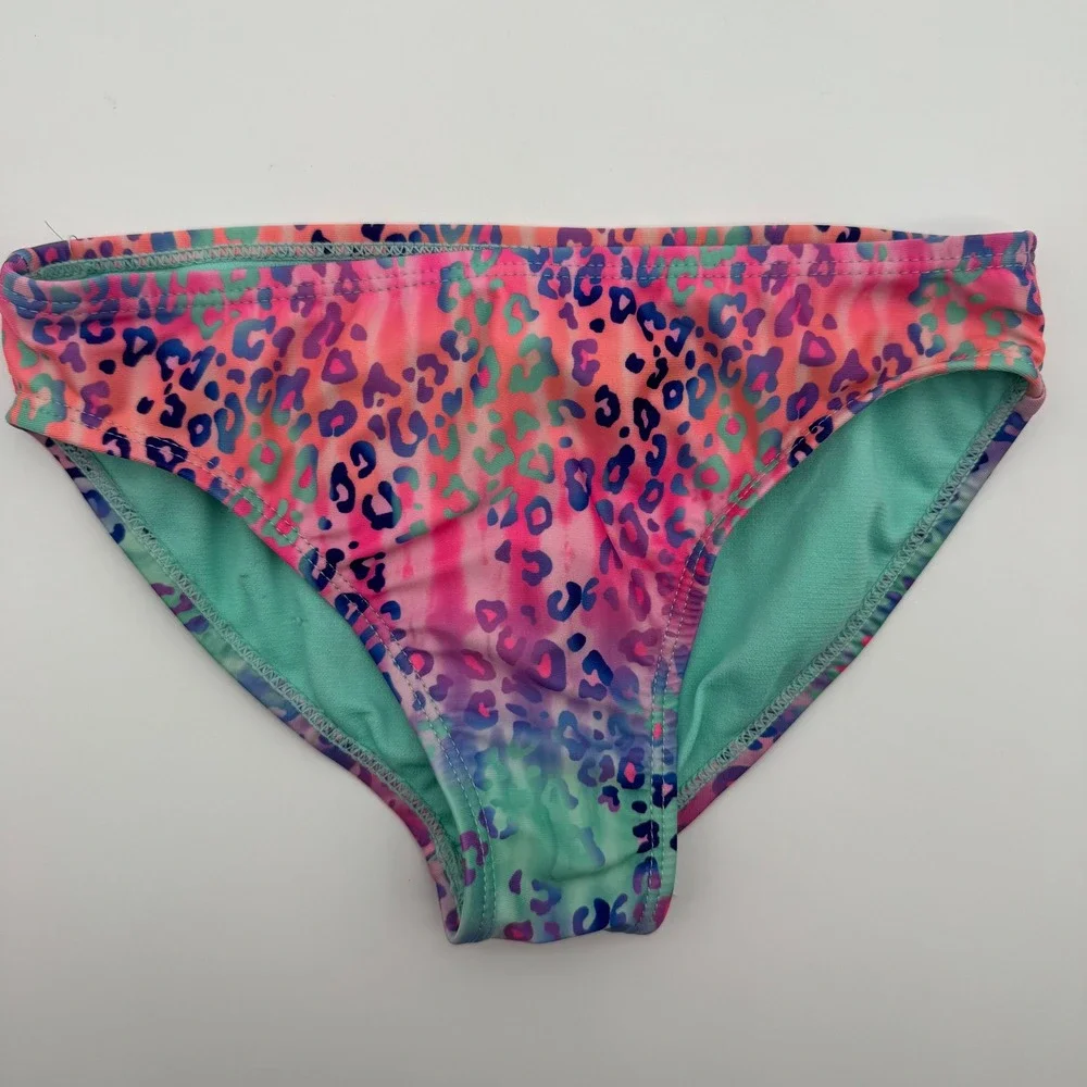 Wonder Nation Girls Lisa Frank LeopardTie Dye 2-Piece Swimsuit Multicolor S 6-6X